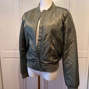 Army green women’s bomber jacket